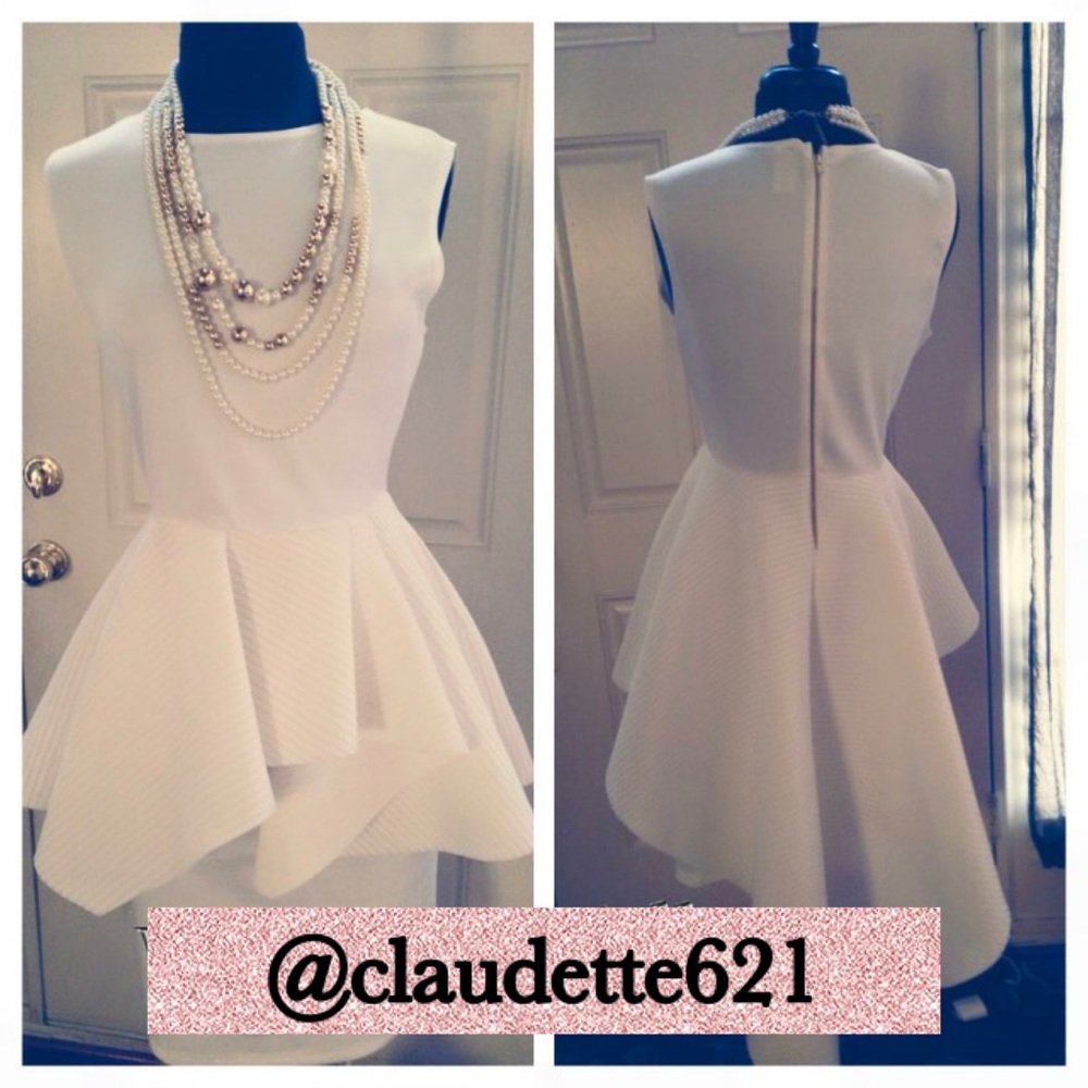 🅿️ Plus Size Asymmetrical White Dress